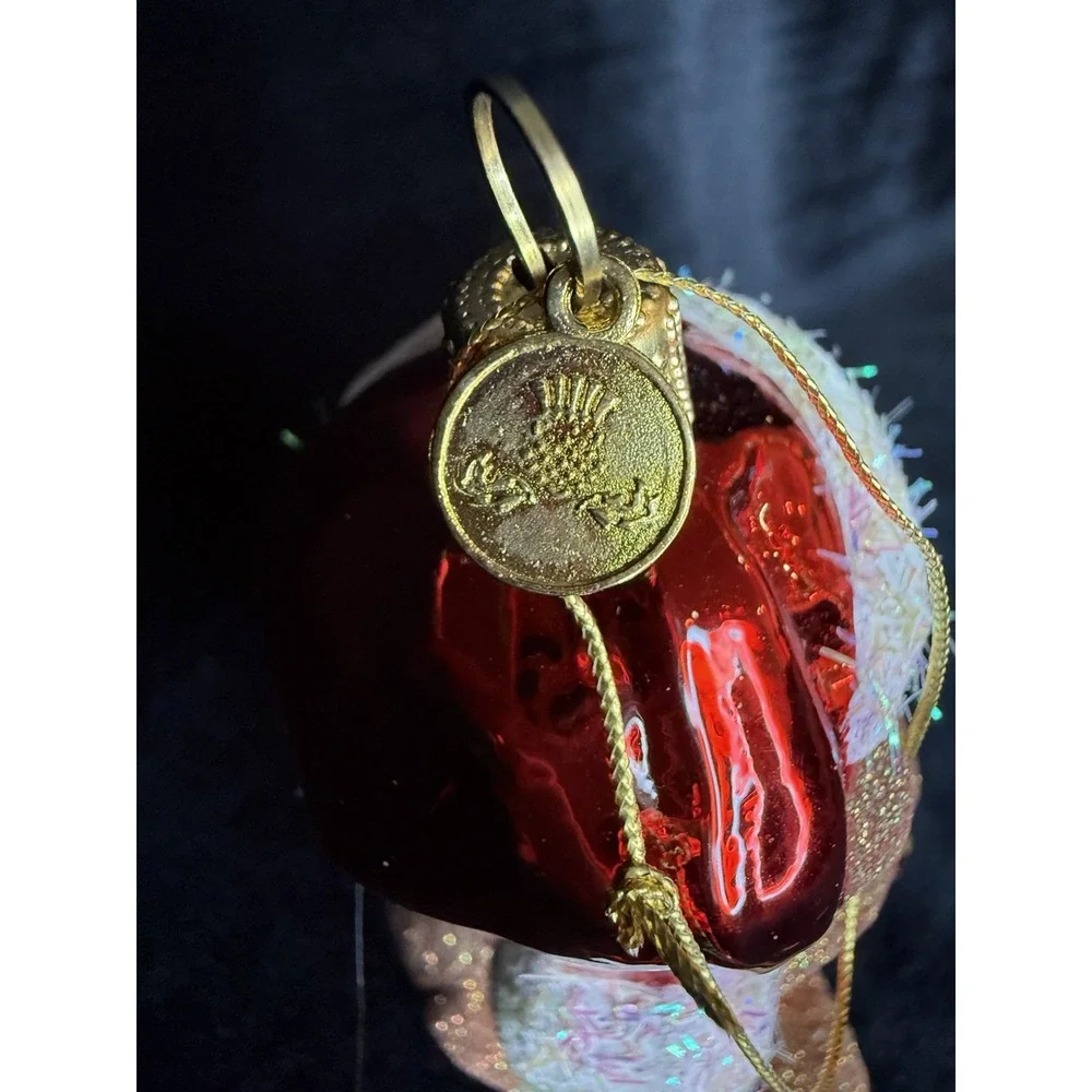 MACKENZIE CHILDS RARE 2018 Ted The Bear Glass Ornament Teddy Gift Courtly‎ Check